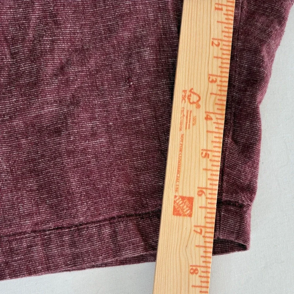 Old Navy Mens XXL Shorts Linen Cotton Blend Maroon Burgundy Coastal Beach Casual